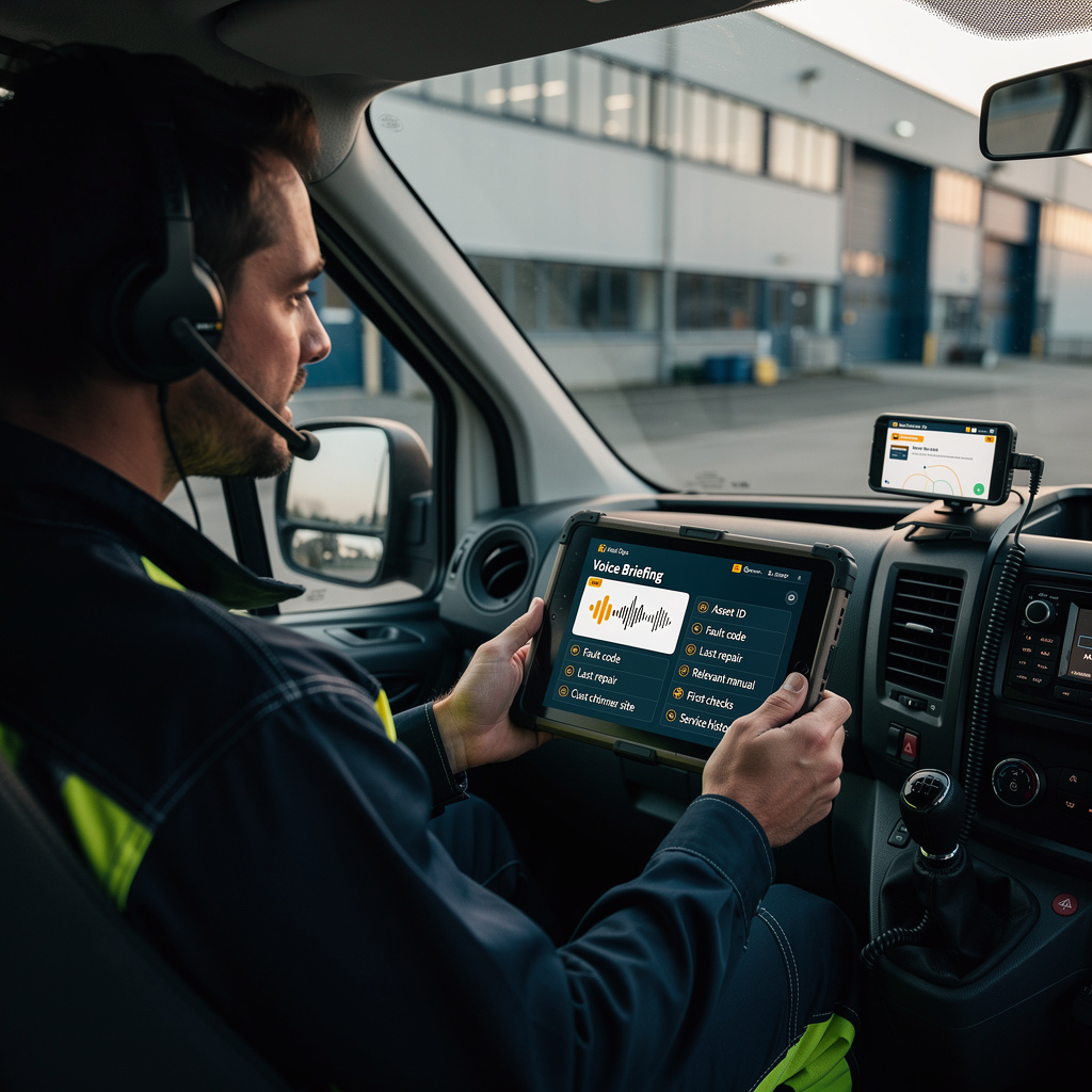 AI-generated job readiness pack for field service technicians